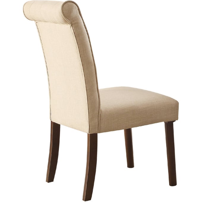 2 Acme Furniture Gasha Beige Walnut Side Chairs ACM-72822