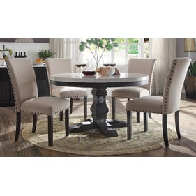 Acme Furniture Nolan White Salvage Dark Oak 5pc Dining Room Set