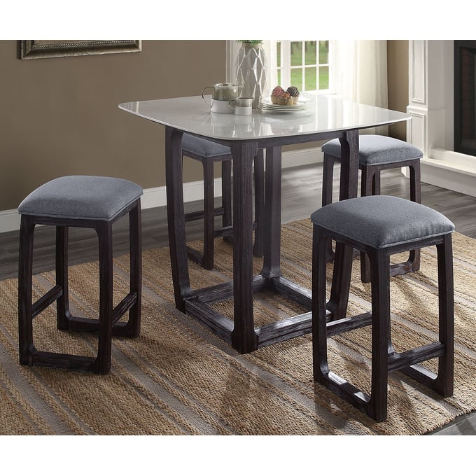 Acme Furniture Razo Weathered Espresso 5pc Counter Height Set ACM-7293-BAR-S1