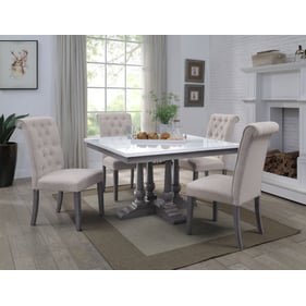 Acme Furniture Yabeina Gray Oak Beige 5pc Dining Room Set