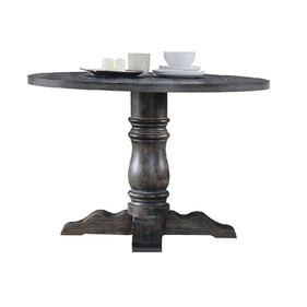 Acme Furniture Leventis Weathered Gray Pedestal Base Dining Table