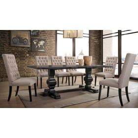 Acme Furniture Morland Vintage Black Tan 7pc Dining Room Set