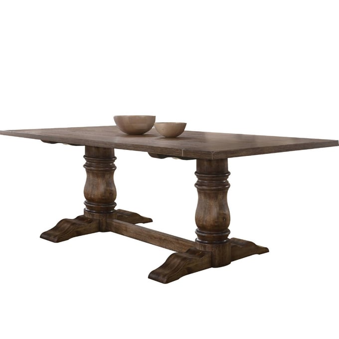 Acme Furniture Leventis Weathered Oak Dining Table ACM-74655