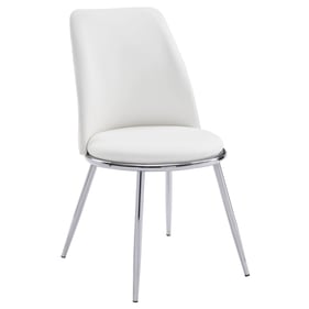 2 Acme Furniture Weizor White Chrome Side Chairs