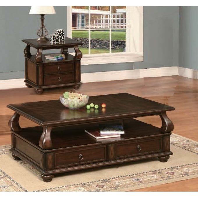 Acme Furniture Amado Walnut 3pc Rectangle Coffee Table Set ACM-80010S