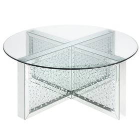 Acme Furniture Nysa Mirrored Round Coffee Table