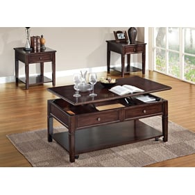 Acme Furniture Malachi Walnut 3pc Coffee Table Set