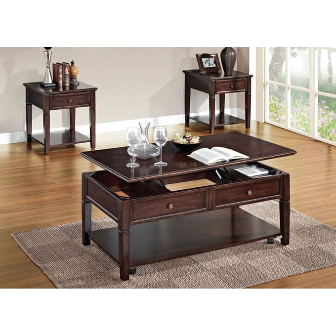 Acme Furniture Malachi Walnut 3pc Coffee Table Set ACM-80254S