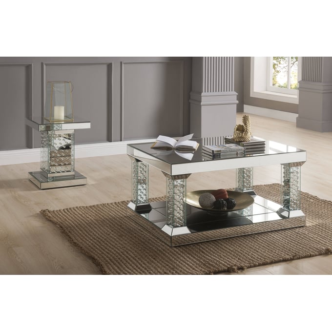 Acme Furniture Nysa Mirror Rectangle 3pc Coffee Table Set ACM-80285-OCT-S1