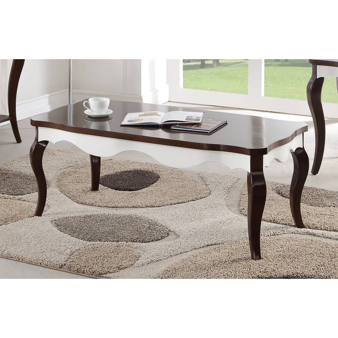 Acme Furniture Mathias Walnut White Coffee Table ACM-80680