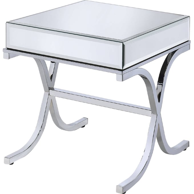 Acme Furniture Yuri Mirrored Chrome End Table ACM-81197