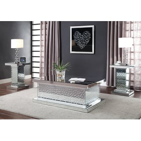 Acme Furniture Nysa Mirrored Rectangle 3pc Coffee Table Set