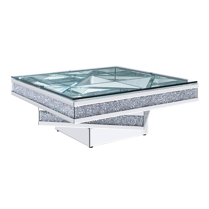 Acme Furniture Noralie Mirrored Clear Coffee Table ACM-81465