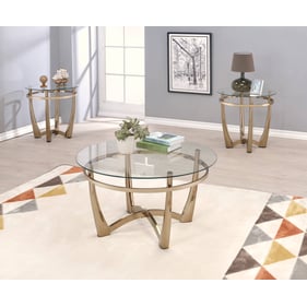 Acme Furniture Orlando II Champagne Clear 3pc Coffee Table Set