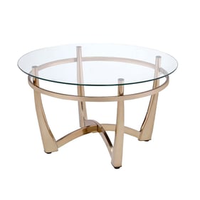 Acme Furniture Orlando II Champagne Clear Coffee Table