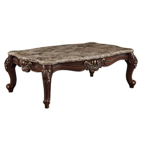 Acme Furniture Mehadi Walnut Marble Top Coffee Table