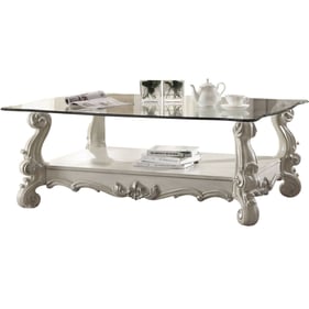 Acme Furniture Versailles Clear Bone White Coffee Table