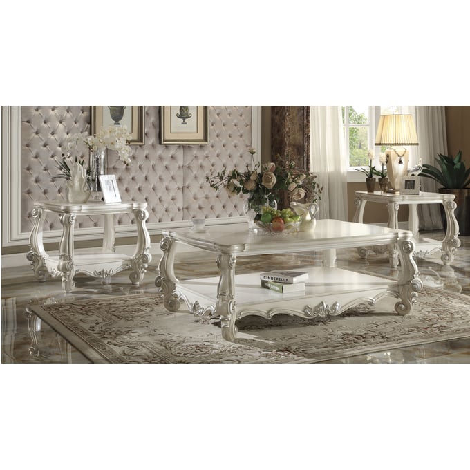 Acme Furniture Versailles Bone White 3pc Coffee Table Set ACM-82123-OCT-S1