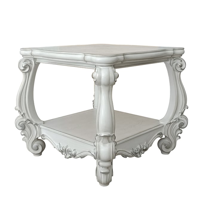 Acme Furniture Versailles Bone White Wood End Table ACM-82124