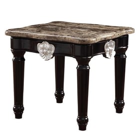 Acme Furniture Ernestine Black Marble End Table