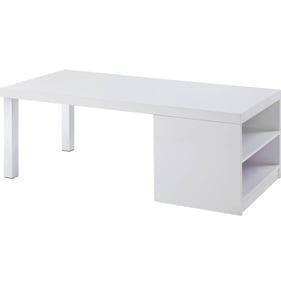 Acme Furniture Harta White High Gloss Chrome Coffee Table