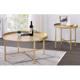 Acme Furniture Mithea Oak Gold 3pc Coffee Table Set