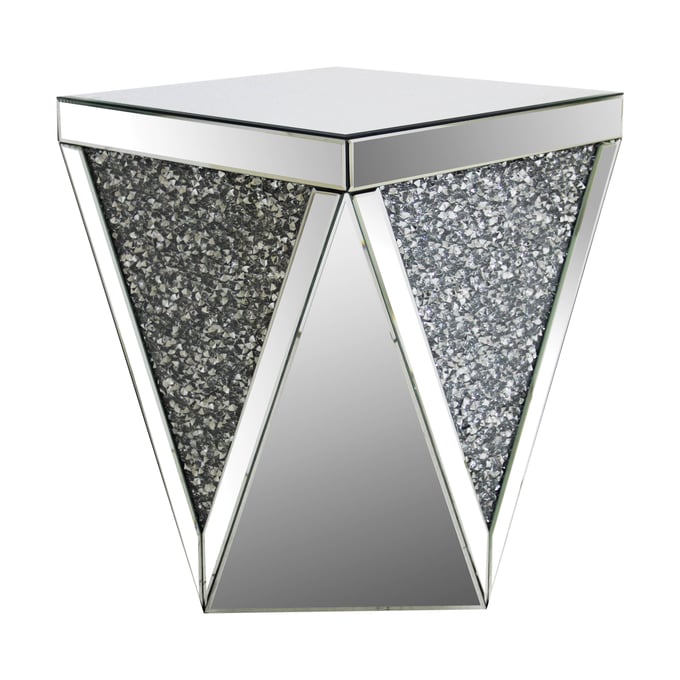 Acme Furniture Noralie Mirrored Diamonds Square End Table ACM-82772