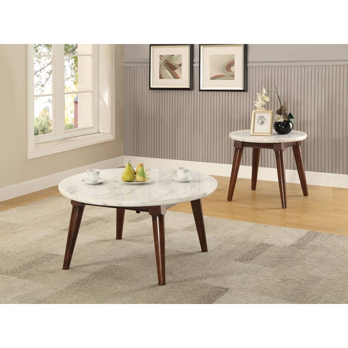 Acme Furniture Gasha White Walnut 3pc Coffee Table Set ACM-8289-OCT-S1