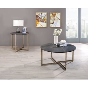 Acme Furniture Bromia Black Champagne 3pc Coffee Table Set