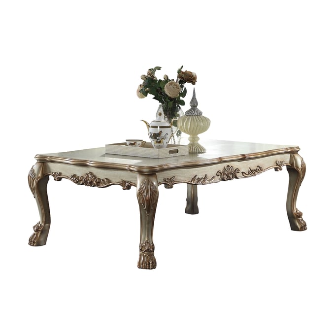 Acme Furniture Dresden Gold Patina Bone Rectangle Coffee Table ACM-83160