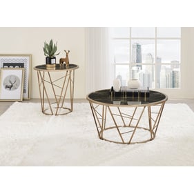 Acme Furniture Cicatrix Black Champagne 3pc Coffee Table Set