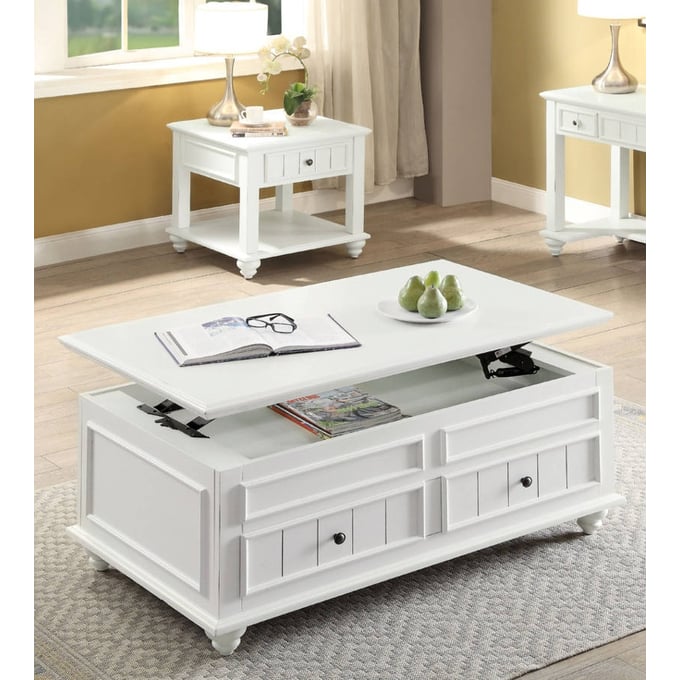 Acme Furniture Natesa White Washed 3pc Coffee Table Set ACM-8332-OCT-S1