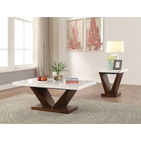 Acme Furniture Forbes White Walnut 3pc Coffee Table Set