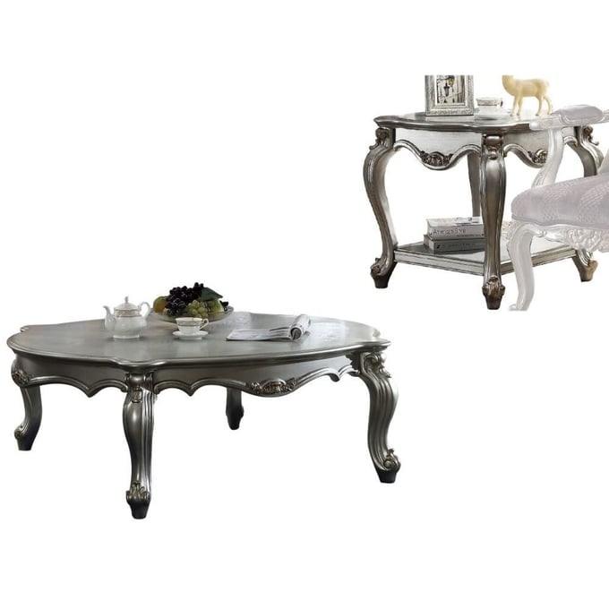 Acme Furniture Picardy Antique Platinum 3pc Coffee Table Set ACM-834-OCT-S2