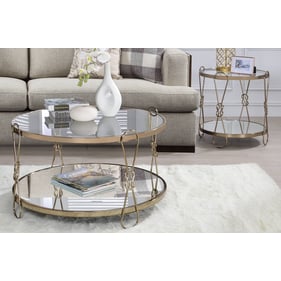 Acme Furniture Zekera Mirrored Champagne 3pc Coffee Table Set