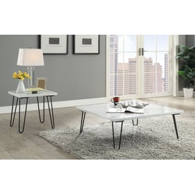 Acme Furniture Telestis White 3pc Square Coffee Table Set