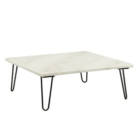 Acme Furniture Telestis White Marble Top Coffee Table