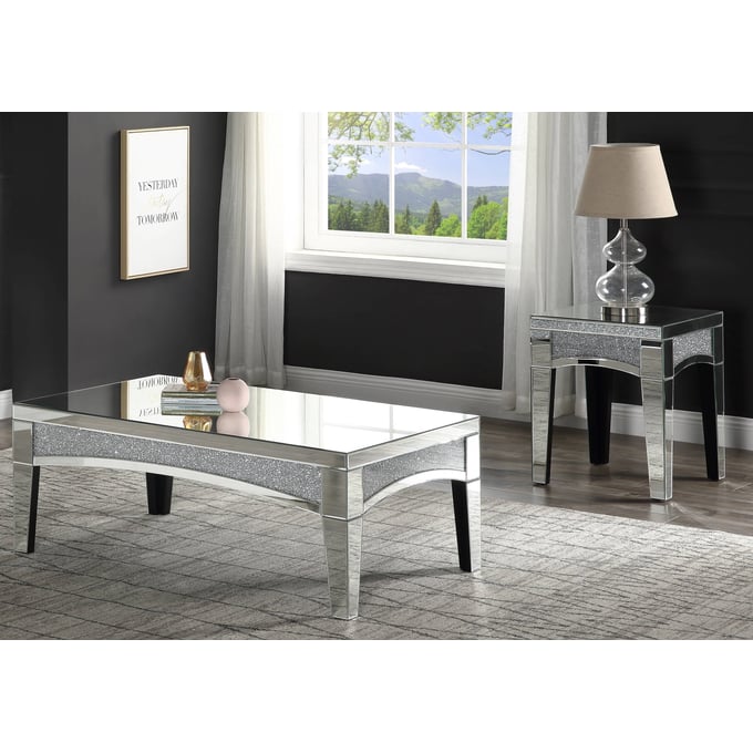 Acme Furniture Nowles Mirrored 3pc Coffee Table Set ACM-8467-OCT-S1