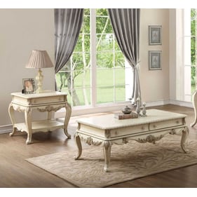 Acme Furniture Ragenardus Antique White 3pc Coffee Table Set