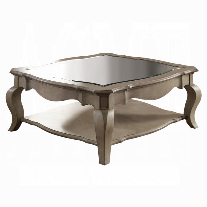 Acme Furniture Chelmsford Clear Antique Taupe Coffee Table ACM-86050