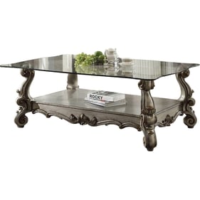 Acme Furniture Versailles Clear Antique Platinum Coffee Table