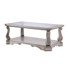 Acme Furniture Northville Clear Antique Silver Coffee Table