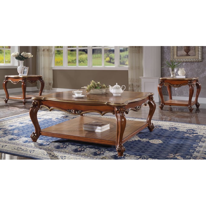 Acme Furniture Picardy Honey Oak 3pc Coffee Table Set ACM-8822-OCT-S1