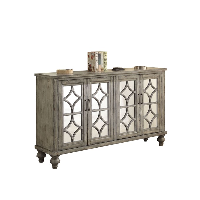 Acme Furniture Velika Weathered Gray Doors Console Table ACM-90280