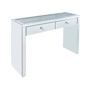 Acme Furniture Noralie Mirrored Diamonds 2 Drawers Console Table