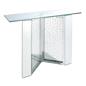 Acme Furniture Nysa Mirrored Crystal Console Table