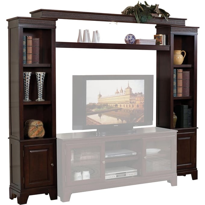 Acme Furniture Halden Merlot Entertainment Center Pier Bridge and Shelf ACM-91090