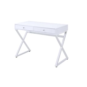 Acme Furniture Coleen White Chrome Desk