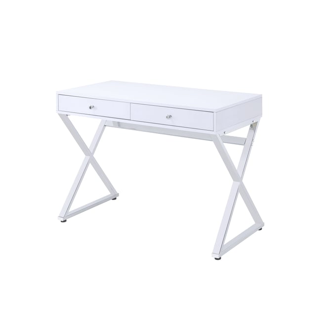 Acme Furniture Coleen White Chrome Desk ACM-92610