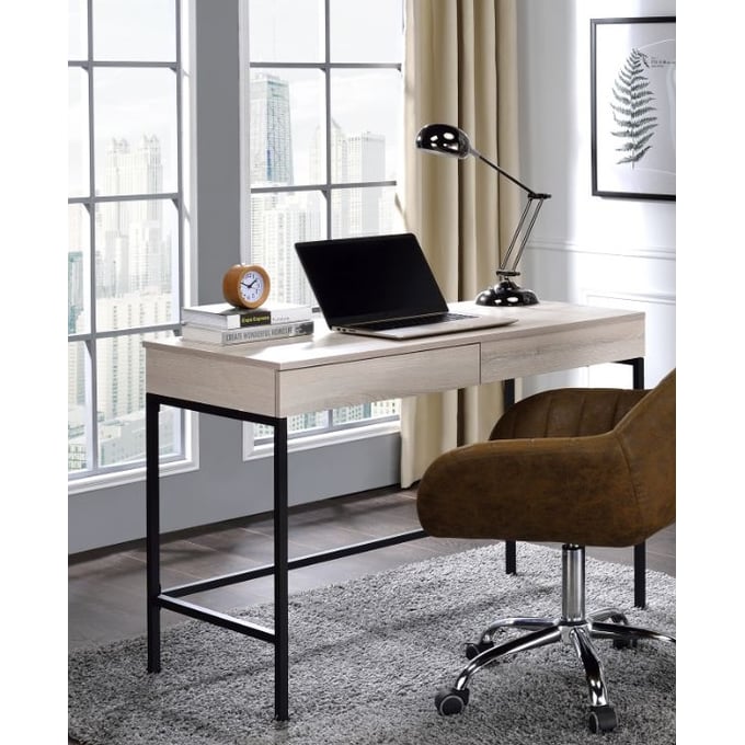 Acme Furniture Wendral Natural Black Desk ACM-92670